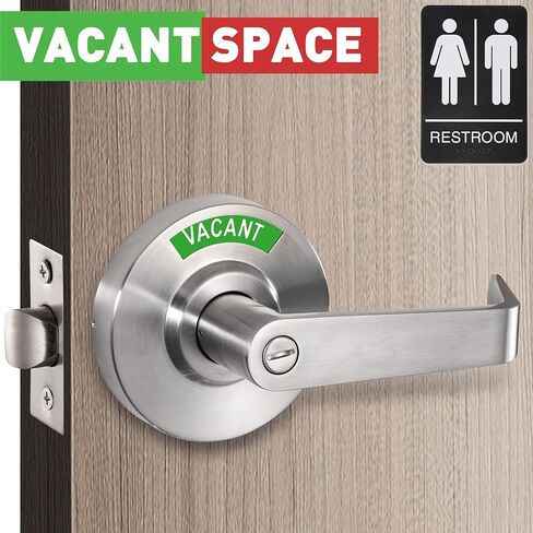VACANTSPACE Vacant or in-Use Bathroom Indicator Privacy Handle Lock with Extra Large Window, Commercial ANSI Grade 2, for All Women Men Restrooms, Stainless Steel in Saudi Arabia