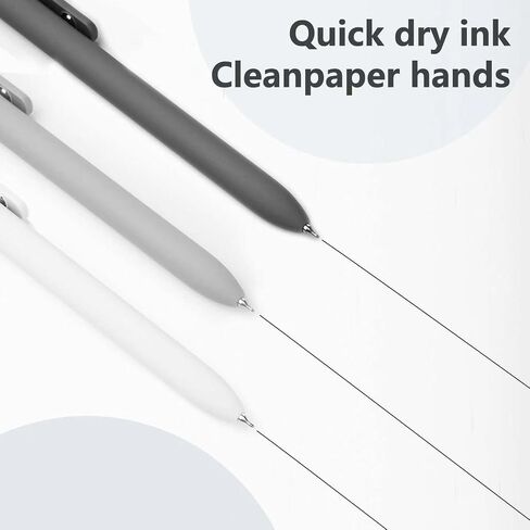 Miutme Gel Als ، 0.5mm Quick Black حبر حبر سوداء أقلام الكتابة على نحو سلس ، نقطة حبر للمستلزمات المدرسية ، هدية للنساء الطالبات (التدرج-6pcs) in Kuwait
