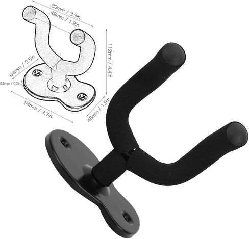 Guitar Wall Mount Holder with Soft Sponge Protection, Red Copper Metal Guitar Bracket for Safe Storage and Display (Copper) in Saudi Arabia