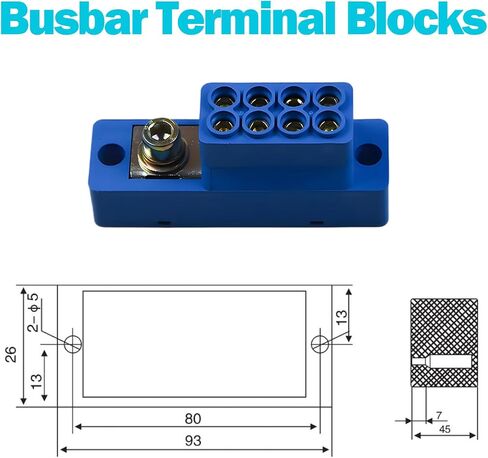 Busbar Terminal Block 1-in-4-Out | 12V-690V 60A High Current Power Distribution | Flame Retardant PC | with Thickened Copper Busbars for Industrial/EV Systems 1 Pack in Saudi Arabia