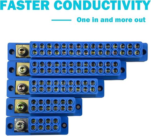 Busbar Terminal Block 1-in-4-Out | 12V-690V 60A High Current Power Distribution | Flame Retardant PC | with Thickened Copper Busbars for Industrial/EV Systems 1 Pack in Saudi Arabia