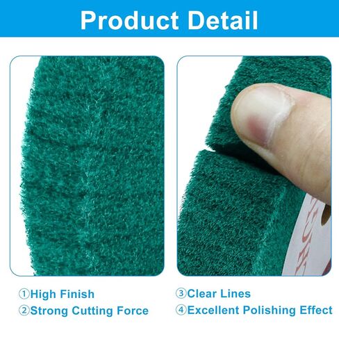 150 ملم × 25 مم عجلة صقل نايلون غير المنسوج ، 320 حبة مطحنة مقعد أحمر من النايلون عجلة رسم نايلون (1pcs ، أحمر) in Kuwait