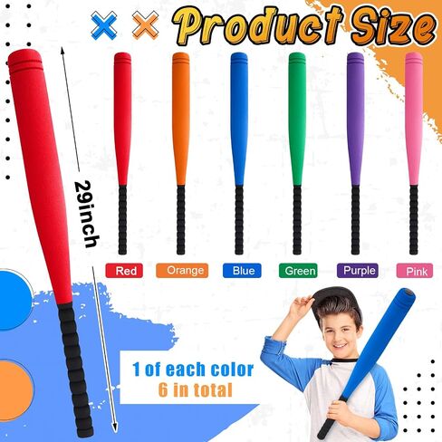6 PCS 29 Foam Baseball Bat PE معدات PE للمدرسة الابتدائية لتلعب السلامة in Saudi Arabia