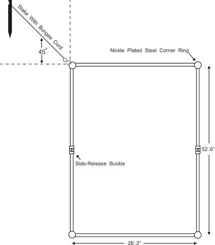 Home Court 1-inch Non-Adjustable 8-Meter Grass Setup Boundary - M817NAG in Kuwait