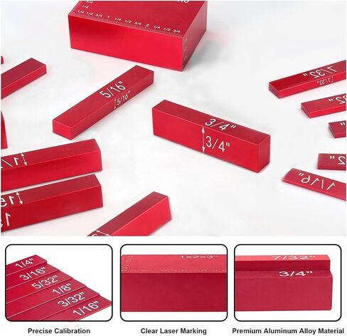 gage Blocks, Precision Blocks 15PCS Metric Setup Blocks,Height Gauge Set Router Table Set,Flat Cushion Measuring Lathe Tool(Blu) in Kuwait