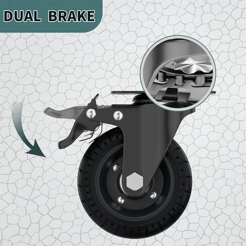 عجلات مربع دوارة 4 بوصة مع فرامل مزدوجة ، ما يصل إلى 1000 رطل ، مجموعة من 4 ، المطاط الصلب ، حافة الحديد الزهر ، عجلات صفيحة ، في الهواء الطلق ، مجانية مسطحة للعربات ، دوللي ، طاولة عمل ، عربة ، DIY in Kuwait