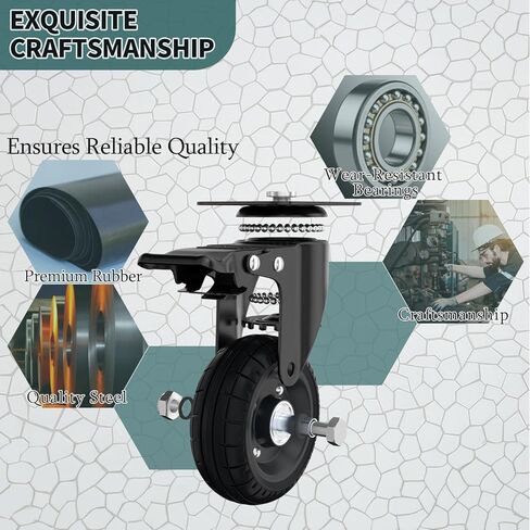 عجلات مربع دوارة 4 بوصة مع فرامل مزدوجة ، ما يصل إلى 1000 رطل ، مجموعة من 4 ، المطاط الصلب ، حافة الحديد الزهر ، عجلات صفيحة ، في الهواء الطلق ، مجانية مسطحة للعربات ، دوللي ، طاولة عمل ، عربة ، DIY in Kuwait