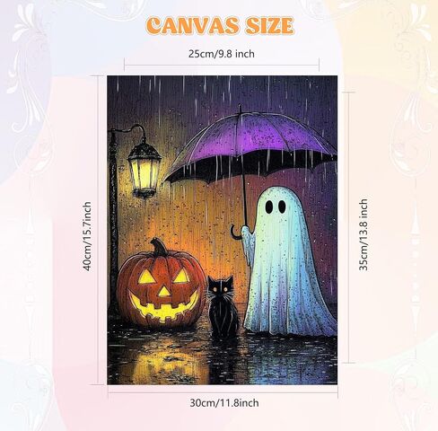 Qenspe 5d Diamond Art Crow & Moon Diy Round Clow Drill Diamond Painting Kits للمبتدئين ، ونقاط الماس الهالوين للبالغين ، وديكور الجدار المنزلي وهدية مثالية للاسترخاء 12x16 بوصة in Kuwait