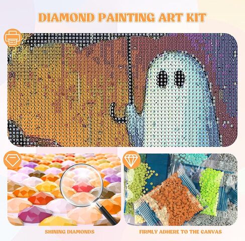 Qenspe 5d Diamond Art Crow & Moon Diy Round Clow Drill Diamond Painting Kits للمبتدئين ، ونقاط الماس الهالوين للبالغين ، وديكور الجدار المنزلي وهدية مثالية للاسترخاء 12x16 بوصة in Kuwait