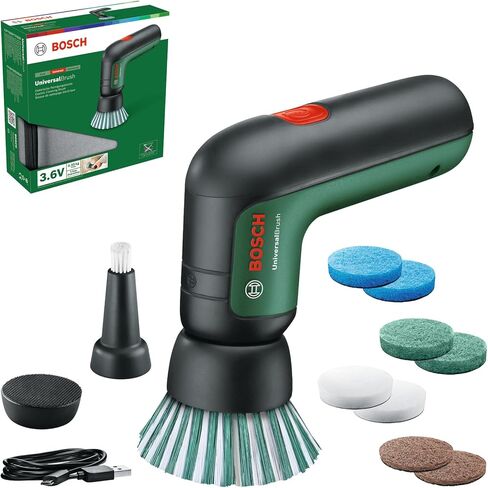Bosch Electric Cleanting Brush Universalbrush (3.6 AH بطارية متكاملة وشاحن USB Micro واحد و 4 مرفقات تنظيف متضمنة ، في عبوة الكرتون) in Kuwait