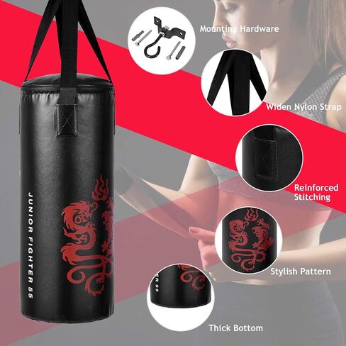 GYMAX Kids Punching Bag Set, Prefilled Junior Kick Boxing Bag Kit with Gloves & Jumping Rope, Heavy Duty Wall Mounted Punching Bag for Youth MMA, Martial Kungfu Thai Training in Saudi Arabia