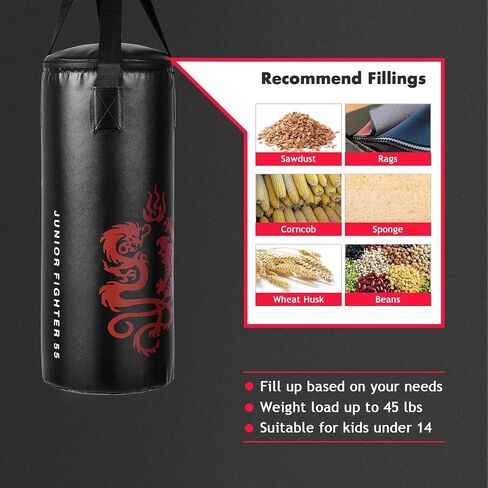 GYMAX Kids Punching Bag Set, Prefilled Junior Kick Boxing Bag Kit with Gloves & Jumping Rope, Heavy Duty Wall Mounted Punching Bag for Youth MMA, Martial Kungfu Thai Training in Saudi Arabia