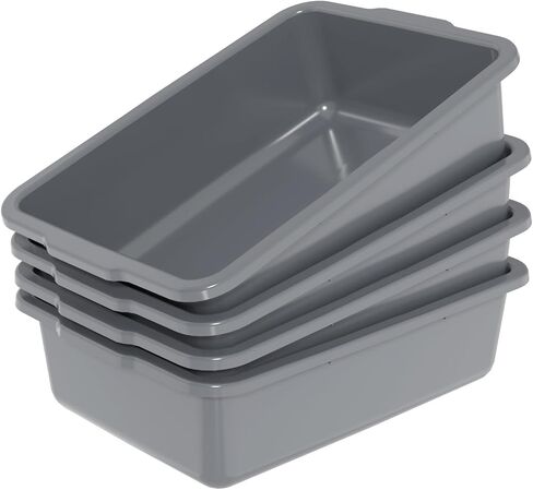 35 L Plastic Utility Bus Tubs, Large Commercial Bus Trays, Gray, 4 Packs in Kuwait