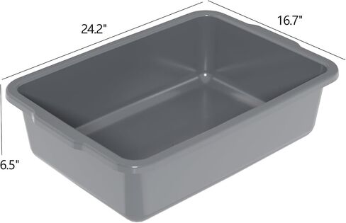 35 L Plastic Utility Bus Tubs, Large Commercial Bus Trays, Gray, 4 Packs in Kuwait