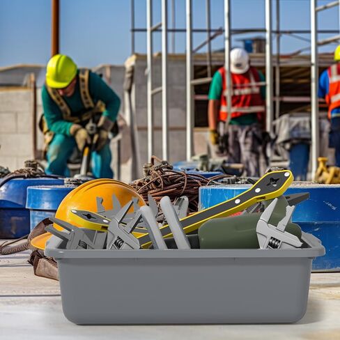 35 L Plastic Utility Bus Tubs, Large Commercial Bus Trays, Gray, 4 Packs in Kuwait