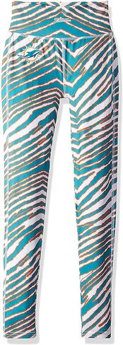 Zubaz NFL Women's Miami Dolphins Orange/Marina Zebra Legging, XS in Saudi Arabia