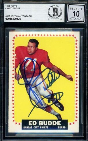 Ed Budde Gem Mint 10 Beckett Bas توقيع 1964 Topps Rookie Autograph - بطاقات صاعد موقعة لكرة القدم in Kuwait