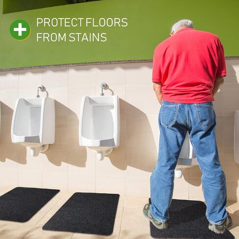 Nuanchu 12 Pack Nonslip Nonslip Curinal ، حصيرة مبولة للحمام للأرضية ، امتصاص الماء وحصير رش تجارية قابلة للتنفس للرجال في الحمام ، 17. 3 "× 22" (أسود) in Saudi Arabia