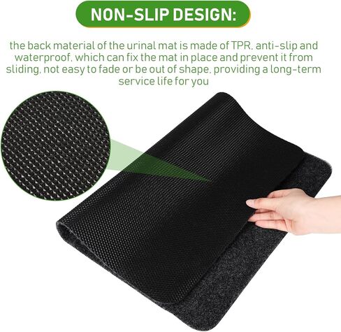 Nuanchu 12 Pack Nonslip Nonslip Curinal ، حصيرة مبولة للحمام للأرضية ، امتصاص الماء وحصير رش تجارية قابلة للتنفس للرجال في الحمام ، 17. 3 "× 22" (أسود) in Saudi Arabia
