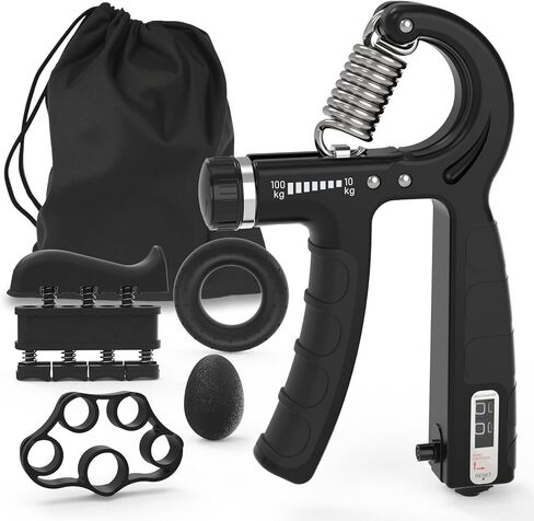 JKSHMYT Grip Strength Trainer Kits (5 Pack), Adjustable Resistance Forearm Strengthener, Hand Gripper Strengthener for Muscle Building and Injury Recovery for Athletes in Kuwait