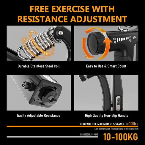 JKSHMYT Grip Strength Trainer Kits (5 Pack), Adjustable Resistance Forearm Strengthener, Hand Gripper Strengthener for Muscle Building and Injury Recovery for Athletes in Kuwait