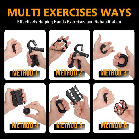 JKSHMYT Grip Strength Trainer Kits (5 Pack), Adjustable Resistance Forearm Strengthener, Hand Gripper Strengthener for Muscle Building and Injury Recovery for Athletes in Kuwait