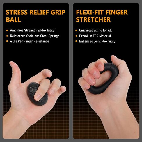 JKSHMYT Grip Strength Trainer Kits (5 Pack), Adjustable Resistance Forearm Strengthener, Hand Gripper Strengthener for Muscle Building and Injury Recovery for Athletes in Kuwait