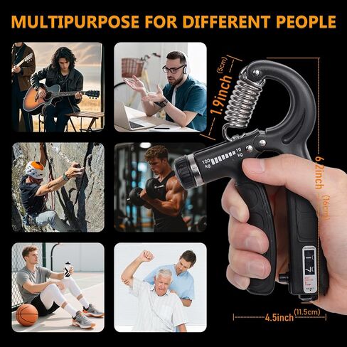 JKSHMYT Grip Strength Trainer Kits (5 Pack), Adjustable Resistance Forearm Strengthener, Hand Gripper Strengthener for Muscle Building and Injury Recovery for Athletes in Kuwait