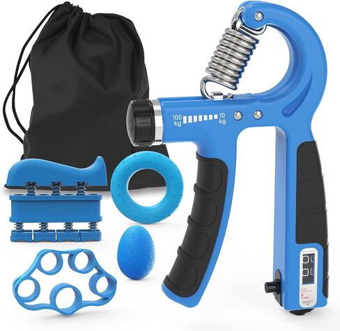 JKSHMYT Grip Strength Trainer Kits (5 Pack), Adjustable Resistance Forearm Strengthener, Hand Gripper Strengthener for Muscle Building and Injury Recovery for Athletes in Kuwait