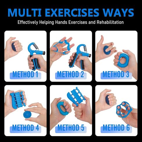JKSHMYT Grip Strength Trainer Kits (5 Pack), Adjustable Resistance Forearm Strengthener, Hand Gripper Strengthener for Muscle Building and Injury Recovery for Athletes in Kuwait