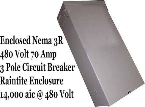 Enclosed 480 Volt 70 amp 3 Phase Circuit Breaker Nema 3R Raintite in Saudi Arabia