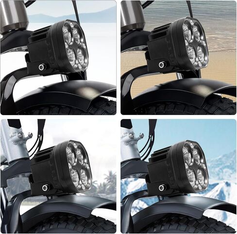 مجموعة المصابيح الأمامية لقوة RAD/لـ RADMINI/لـ RADROVER/لـ RADEXPAND/لـ RADRUNNER ، مصباح LED 6000K LED ، مصباح أمامي مقاوم للماء أربعة مصابيح واضحة ، إكسسوارات RAD in Saudi Arabia