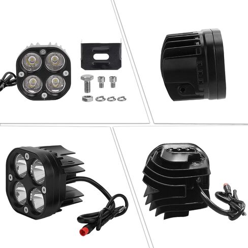 مجموعة المصابيح الأمامية لقوة RAD/لـ RADMINI/لـ RADROVER/لـ RADEXPAND/لـ RADRUNNER ، مصباح LED 6000K LED ، مصباح أمامي مقاوم للماء أربعة مصابيح واضحة ، إكسسوارات RAD in Saudi Arabia