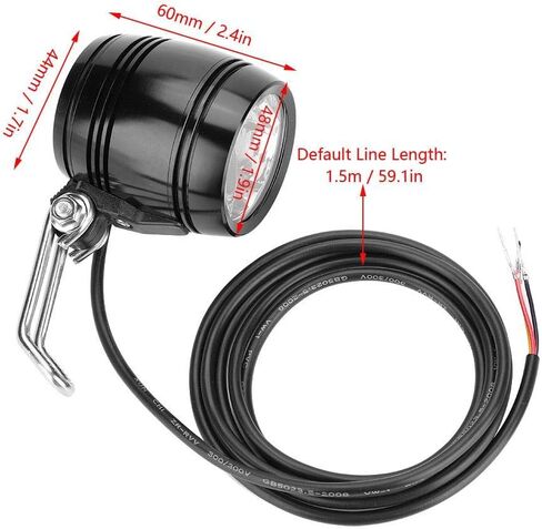 E Headlight 2 in 1 Electric Front Light Headlamp with 1.5m Length Cable Includes Headlight and Horn in Saudi Arabia