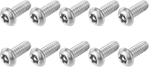 UXCELL 10pcs #10-24 × 1/2 "مسامير آلة أمان Torx ، 304 مسامير الرأس الفولاذ المقاوم للصدأ مقاوم للعبث مقاوم للملفقة المضادة للسرقة ، الفضة in Saudi Arabia