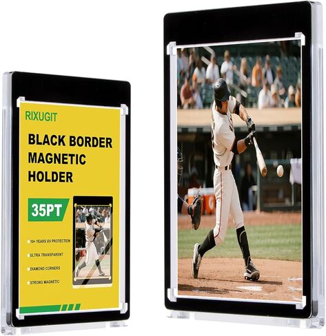 35PT 2-Card Black Border Magnetic-Holder - 5-Pack One Touch Magnetic Card Holder, 2-Card Magnetic Card Case, Card Protector for Game, Baseball Sports Cards, Fit for Standard Cards Storage and Display in Kuwait