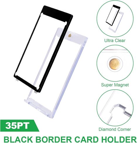 35PT 2-Card Black Border Magnetic-Holder - 5-Pack One Touch Magnetic Card Holder, 2-Card Magnetic Card Case, Card Protector for Game, Baseball Sports Cards, Fit for Standard Cards Storage and Display in Kuwait