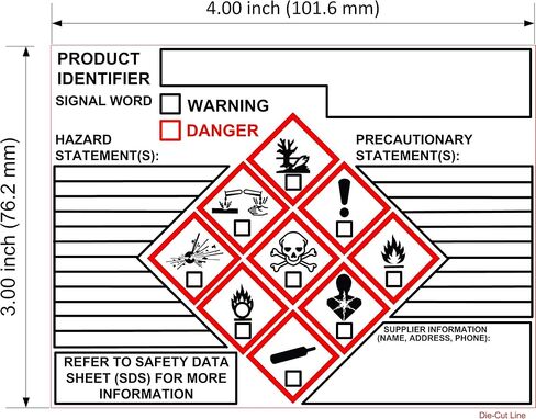 New GHS Label OSHA Chemical Secondary Label 4"x3" (100 Pack) in Saudi Arabia