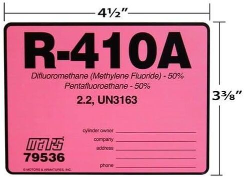 (10) Pack, MARS R-410A Cylinder Tank Labels (79536) in Saudi Arabia