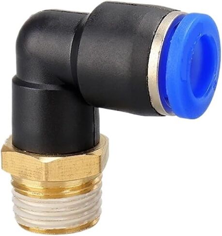 تجهيزات PL الكوع الهوائية 1/4 3/8 1/2 1/8 موصل ترابط الذكور السريع L شكل PUSH-INT OD 6MM 8MM 10MM 12MM (10-01،50pcs) in Kuwait