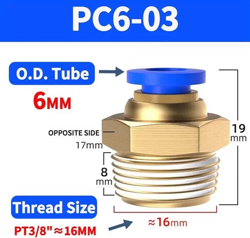 50PCS 4mm-12mm Tube to BSPT Male Thread Straight One Touch Air Pneumatic Pipe Fitting Quick Connector PC4-M5 PC6-01 PC8-02(PC6-03) in Saudi Arabia