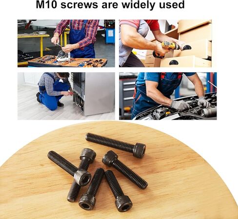 M10-1.5 x 20mm 10pcs Hex Socket Head Cap Screws Bolts, 12.9 Grade Alloy Steel, Black Oxide Finish, Metric Allen Drive, Full Thread in Kuwait