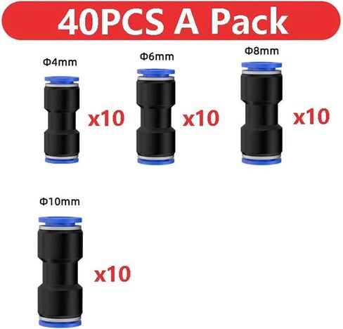 30/40/50/60/70 Pieces Pneumatic Connectors Air Push-On Plastic Connectors 6/8/10/12mm Air Pipe Quick Connectors PU Air Hose(Brown,4mm) in Saudi Arabia