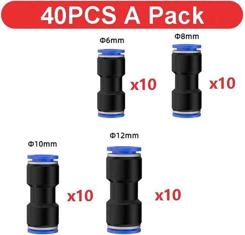 30/40/50/60/70 Pieces Pneumatic Connectors Air Push-On Plastic Connectors 6/8/10/12mm Air Pipe Quick Connectors PU Air Hose(Brown,4mm) in Saudi Arabia