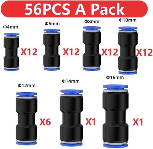 30/40/50/60/70 Pieces Pneumatic Connectors Air Push-On Plastic Connectors 6/8/10/12mm Air Pipe Quick Connectors PU Air Hose(Brown,4mm) in Saudi Arabia