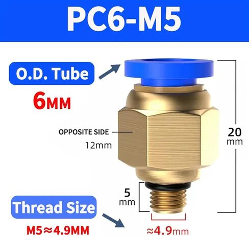 50PCS 4mm-12mm Tube to BSPT Male Thread Straight One Touch Air Pneumatic Pipe Fitting Quick Connector PC4-M5 PC6-01 PC8-02(PC6-03) in Saudi Arabia