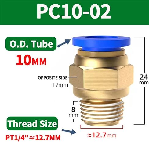 50PCS 4mm-12mm Tube to BSPT Male Thread Straight One Touch Air Pneumatic Pipe Fitting Quick Connector PC4-M5 PC6-01 PC8-02(PC6-03) in Saudi Arabia