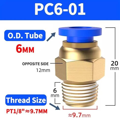 50PCS 4mm-12mm Tube to BSPT Male Thread Straight One Touch Air Pneumatic Pipe Fitting Quick Connector PC4-M5 PC6-01 PC8-02(PC6-03) in Saudi Arabia