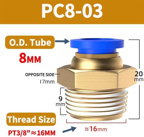 50PCS 4mm-12mm Tube to BSPT Male Thread Straight One Touch Air Pneumatic Pipe Fitting Quick Connector PC4-M5 PC6-01 PC8-02(PC6-03) in Saudi Arabia