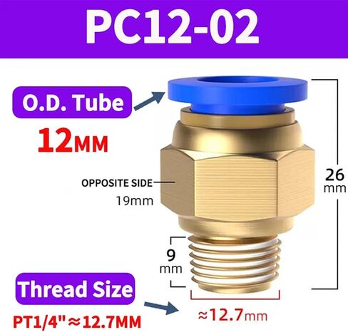 50PCS 4mm-12mm Tube to BSPT Male Thread Straight One Touch Air Pneumatic Pipe Fitting Quick Connector PC4-M5 PC6-01 PC8-02(PC6-03) in Saudi Arabia
